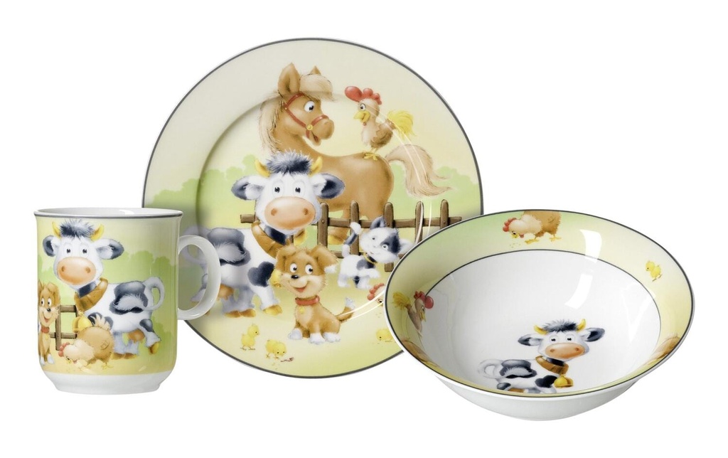 Ritzenhoff & Breker Service de table pour enfants Animaux de ferme 3 pièces