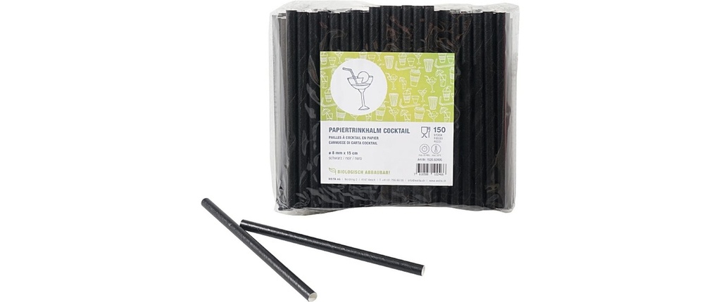 Weita Paille Cocktail 150 Pièce/s, Noir
