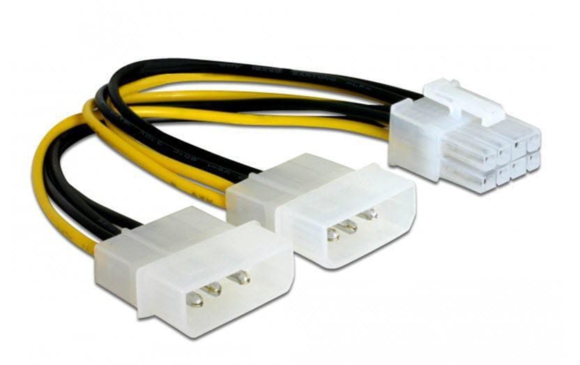Delock Adaptateur électrique 2x Molex vers 8Pin pour carte graphique, 20 cm