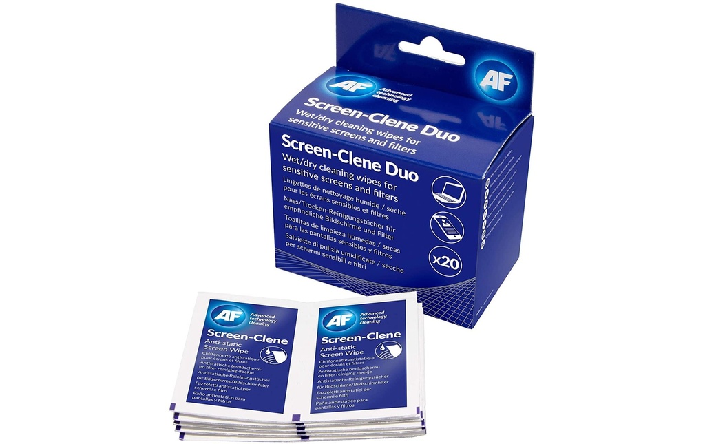 AF Reinigungsmaterial Nettoyant pour écran Screen-Clene-Duo 20 pièces de chaque