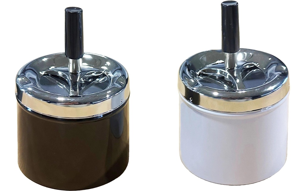 Dameco Cendrier avec couvercle centrifuge, set de 2 Noir/Blanc