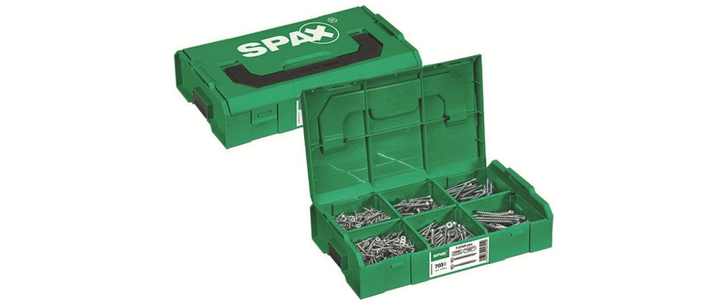 Spax Coffret de montage petit, L-Boxx avec 700 vis pour panneaux d'aggloméré
