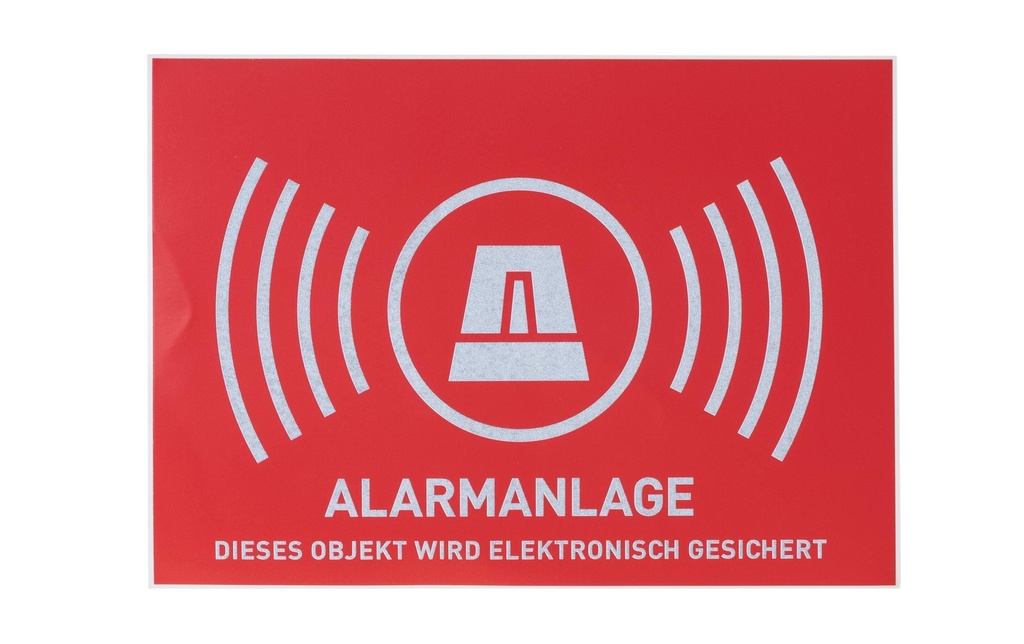 Abus Autocollants d'avertissement DE Alarmanlage sans logo Abus 74 x 52.5 mm