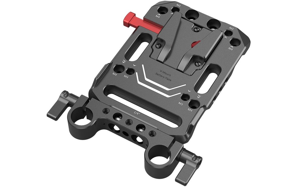 Smallrig Plaque de batterie V-Mount avec double pince à tige de 15 mm
