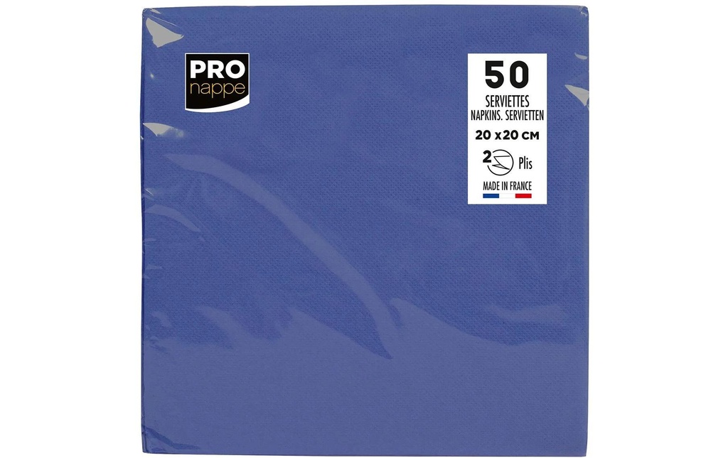 PRO nappe Serviettes en papier 20 cm x 20 cm, 50 Pièce/s, Bleu