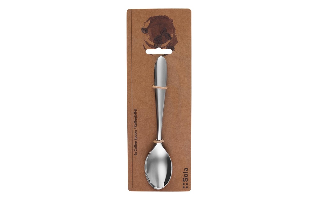 Sola Cuillère à café Basic Alpha, poli, 4 pièces