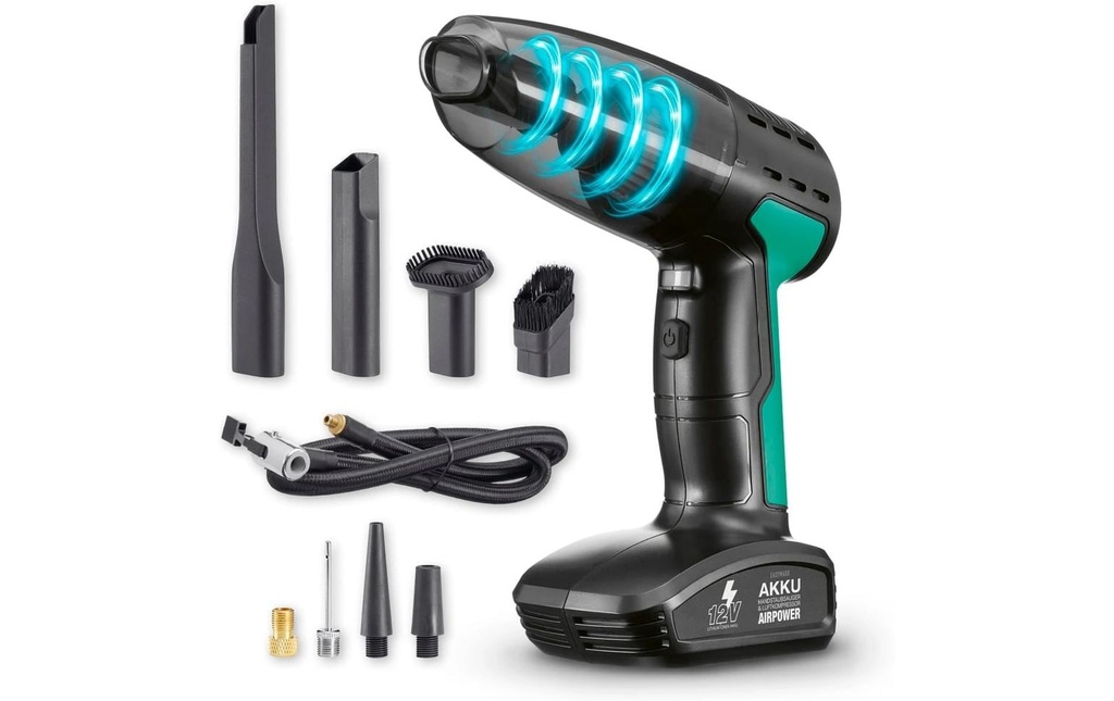 EASYmaxx Aspirateur à main sans fil avec compresseur 11.1 V, noir