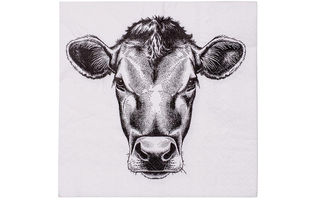 Kadastar Serviettes en papier Vache 33 cm x 33 cm, 20 Pièce/s