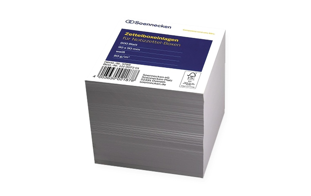Soennecken Accessoire Bulletin de remplacement 9 x 9 cm, 800 feuilles