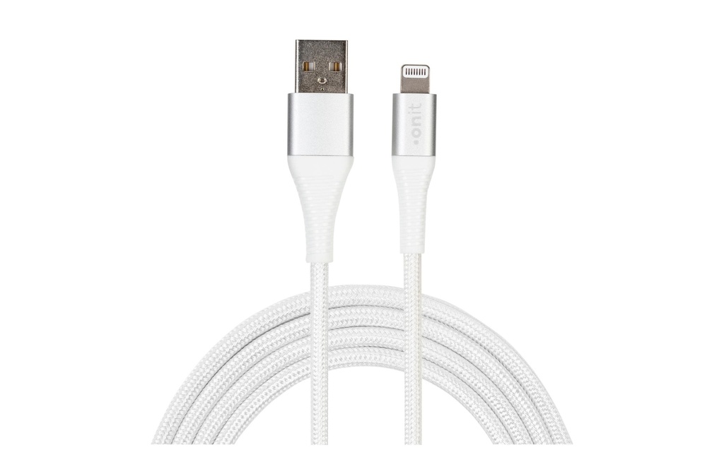 onit Câble USB 2.0 12 W, MFi, USB-A - Lightning, 2 m, Blanc