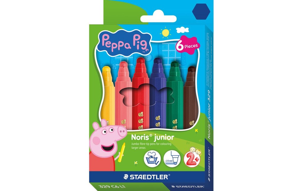 Staedtler Crayon feutre Set Noris Junior Peppa Pig Carton de 6