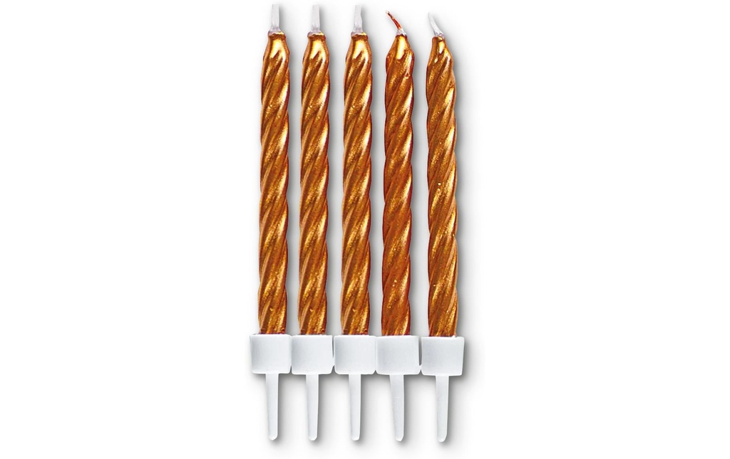 Städter Bougie avec support 10 Pièce/s, or, 7.5 cm
