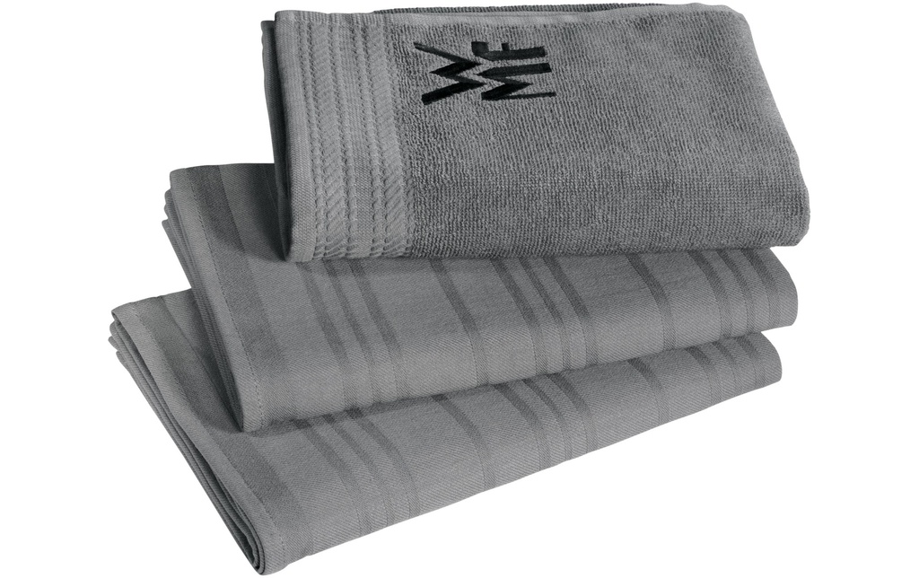 WMF Ensemble de torchons pour la vaisselle ProfiSelect 3 pièces, Gris