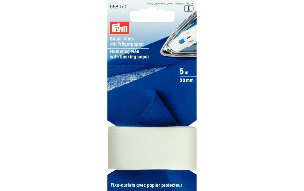 Prym Toison Ourlet du papier de fond 38 mm, Blanc