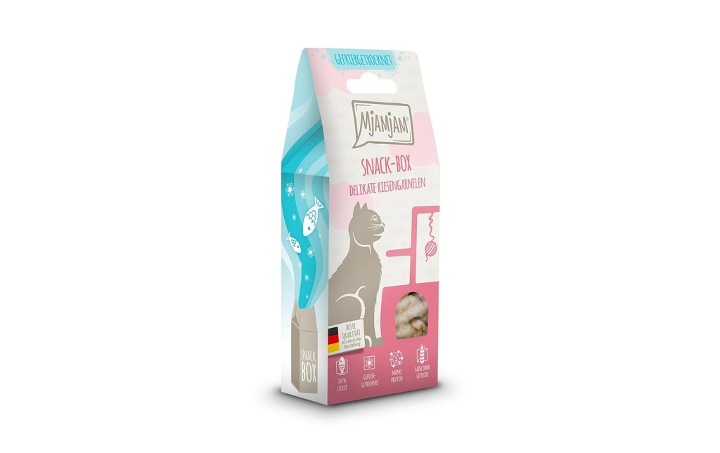 Mjamjam Collation pour chat Snack Box crevettes géantes, 25 g