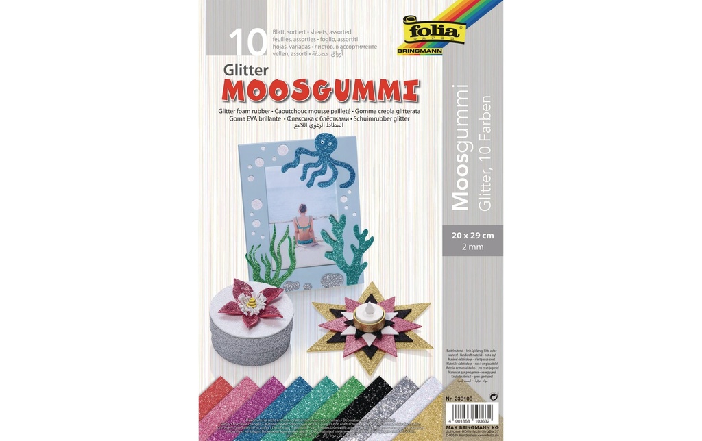 FOLIA Mousse caout.2mm paillet.20x29 (10 pces)