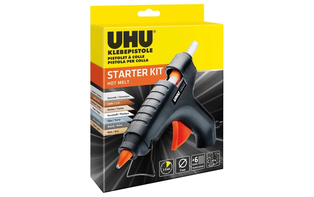 UHU Pistolet à colle Kit de démarrage Noir