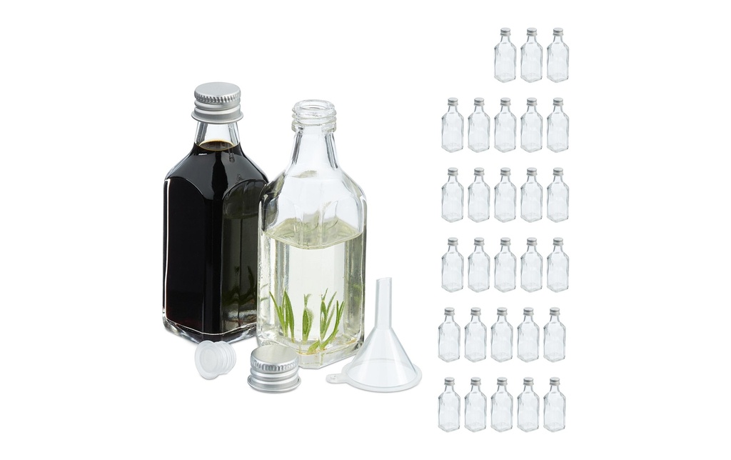 relaxdays Bouteilles pour conserves 50 ml, 30 Pièce/s