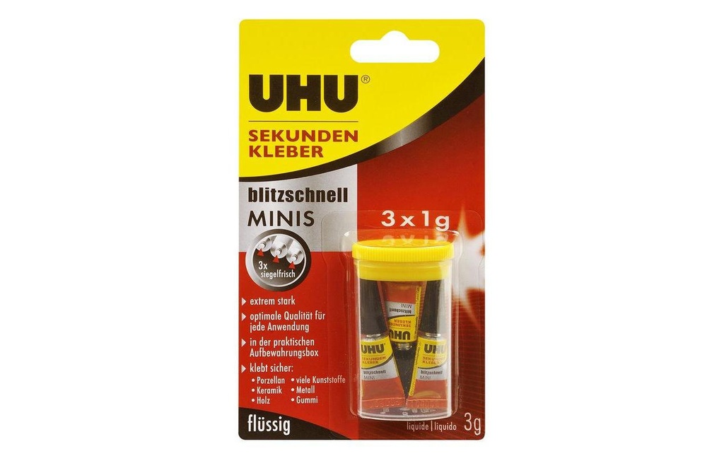 UHU Colle rapide Superglue Mini li (3 pces)