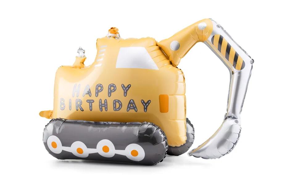 Partydeco Ballon en aluminium Pelleteuse avec paille 49 x 76.5 cm, 1 pièce