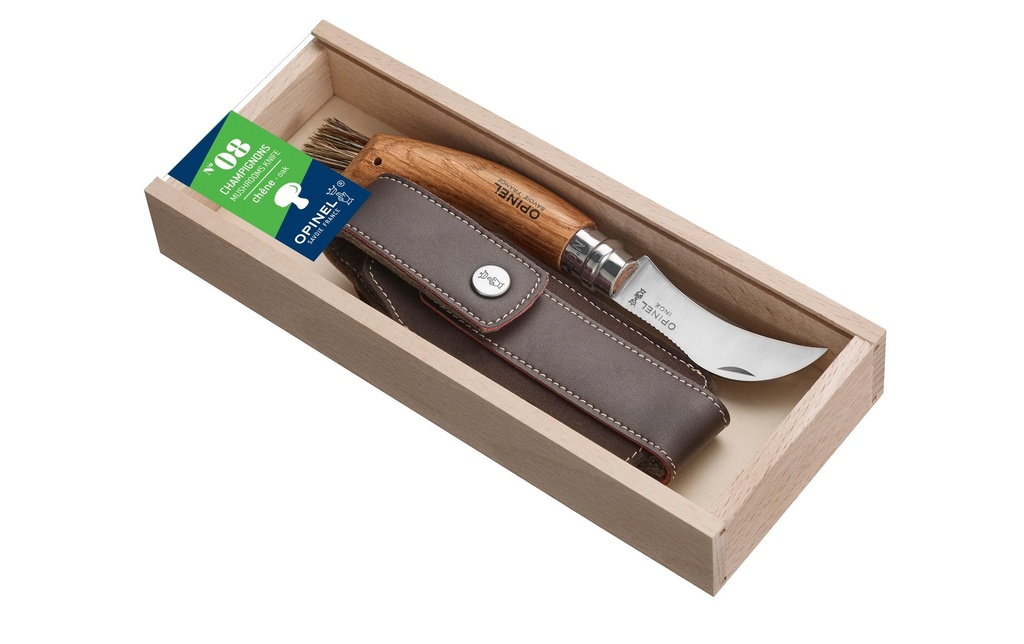 opinel Coffret cadeauN°8 Couteau à champignon Oakwood