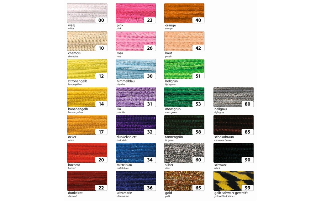 Folia Fil-chenille 8 mm Rose no 26, 10 pièces
