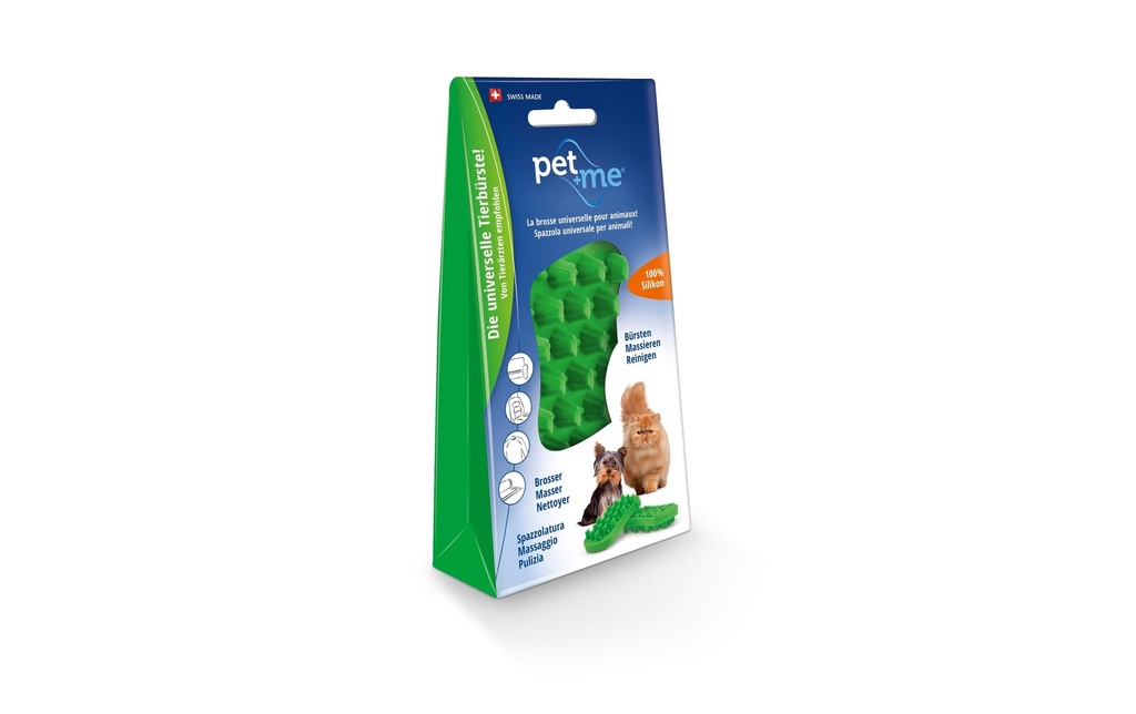 Pet+me Brosse de soins Soft, vert