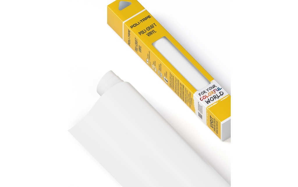 Poli-Tape Film de vinyle Permanent 30.5 x 183 cm, blanc mat
