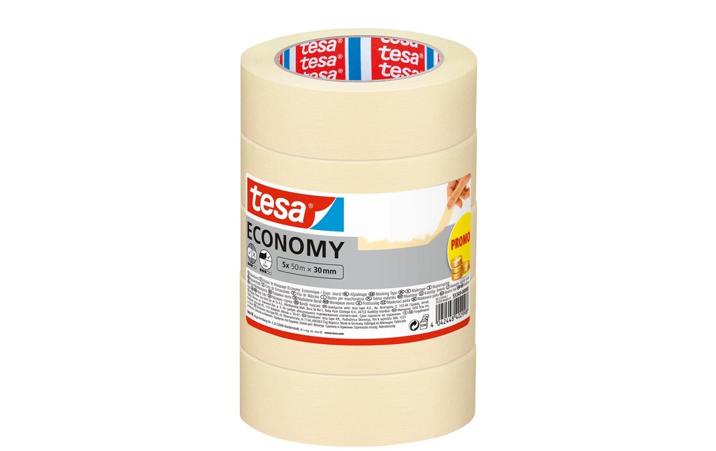 tesa Ruban de peintre ECONOMY 5x 50 m x 30 mm