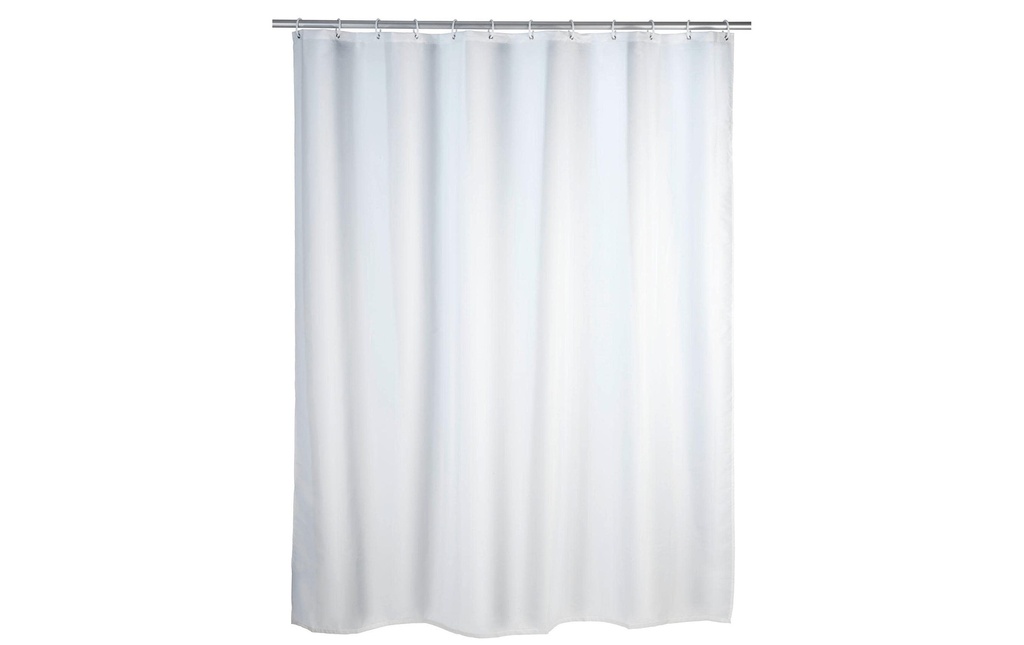 Wenko Rideau de douche Uni 180 x 200 cm, Blanc