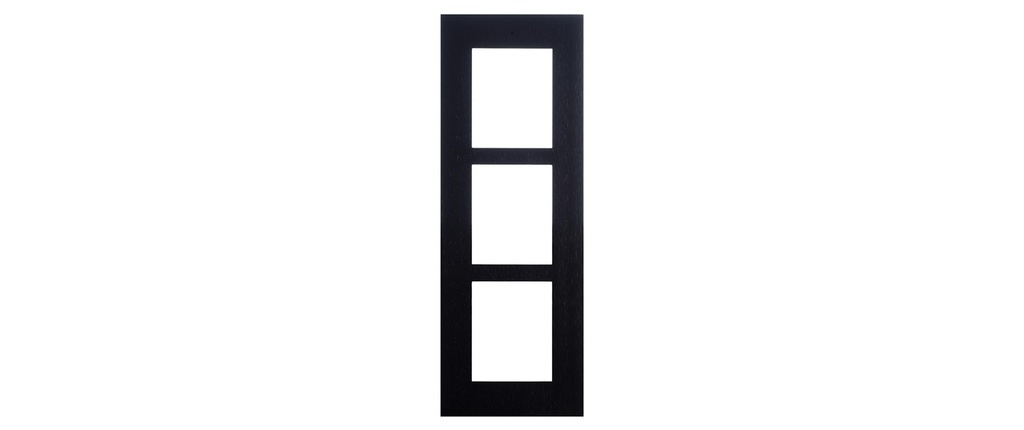 2N Cadre de montage IP Verso / LTE Verso 3 modules, noir