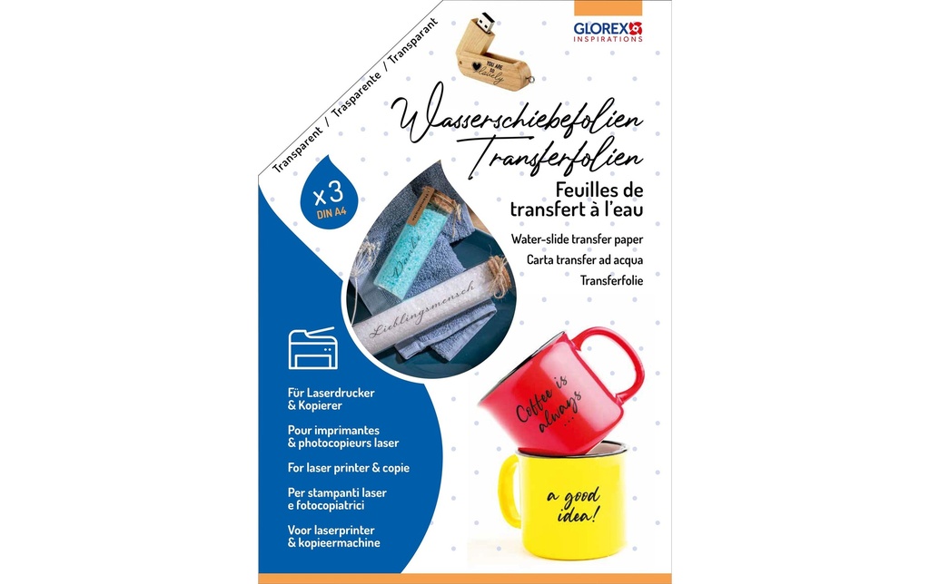 Glorex Film de transfert A4, 3 pièces
