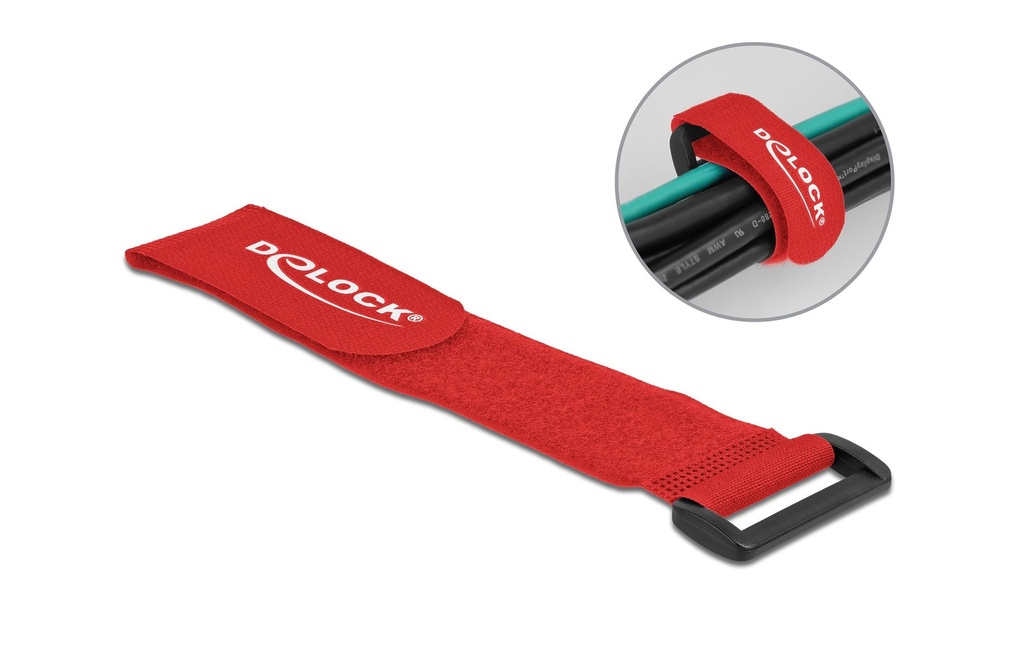Delock Serre-câble auto-agrippant Rouge 280 mm x 38 mm 3 pièces