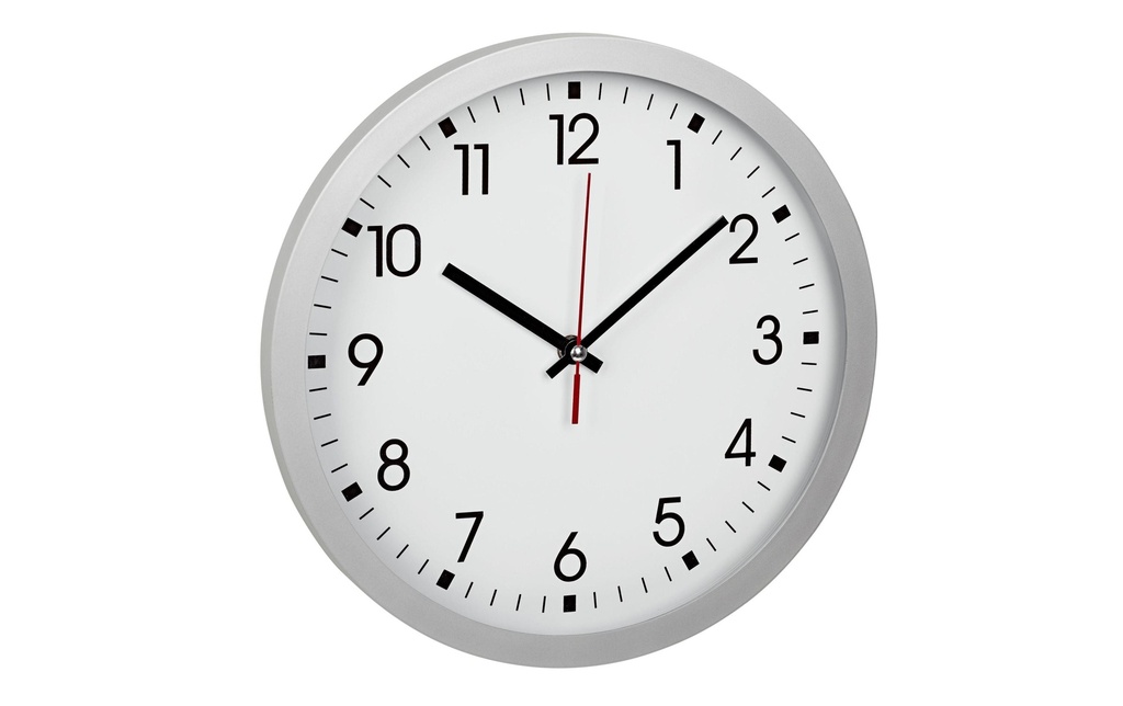 TFA Dostmann Horloge murale Ø 30 cm, Argent