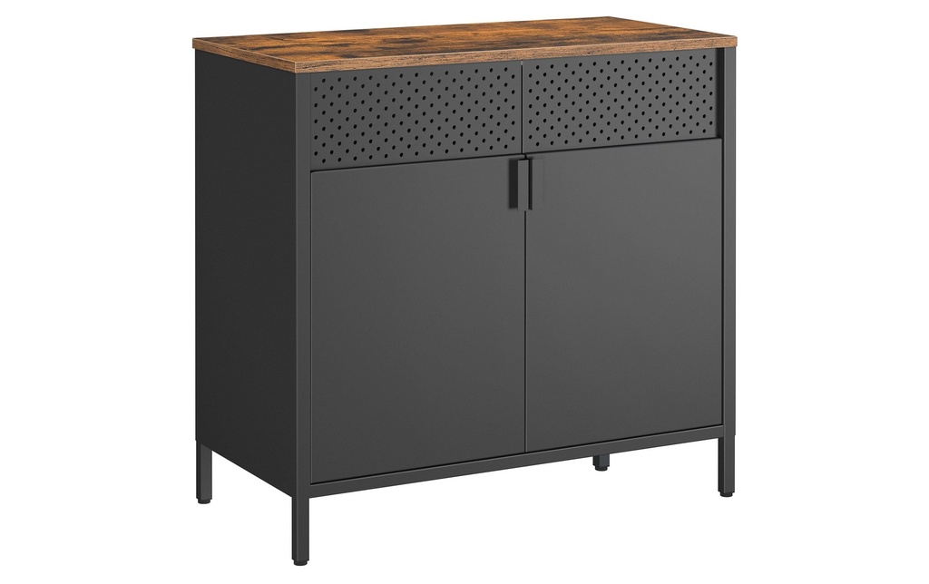 Songmics Commode 80 x 40 x 76 cm, Noir/Brun
