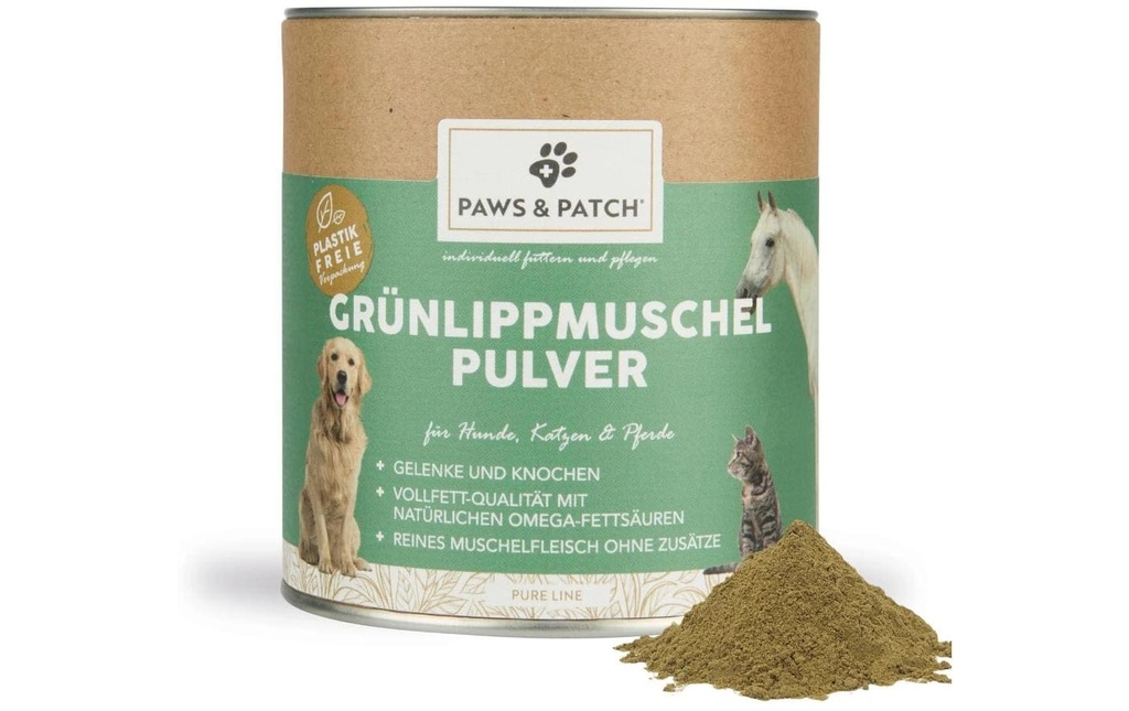 Paws & Patch Supplément alimentaire pour chiens Poudre de moules aux orles verts 250 g