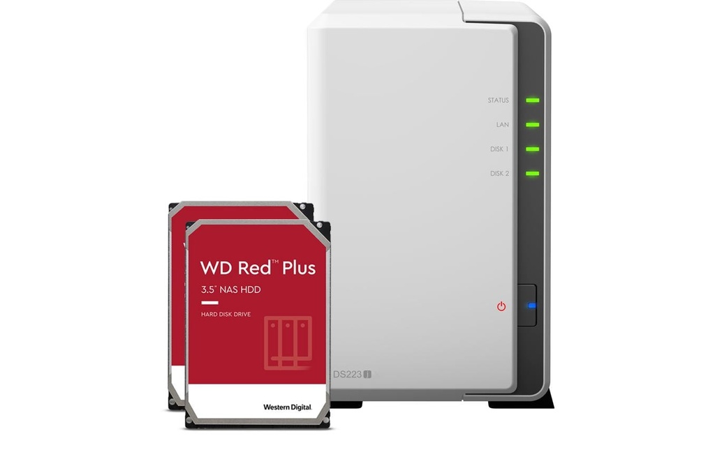 Synology NAS DS223j 2-bay WD Red Plus 4 TB