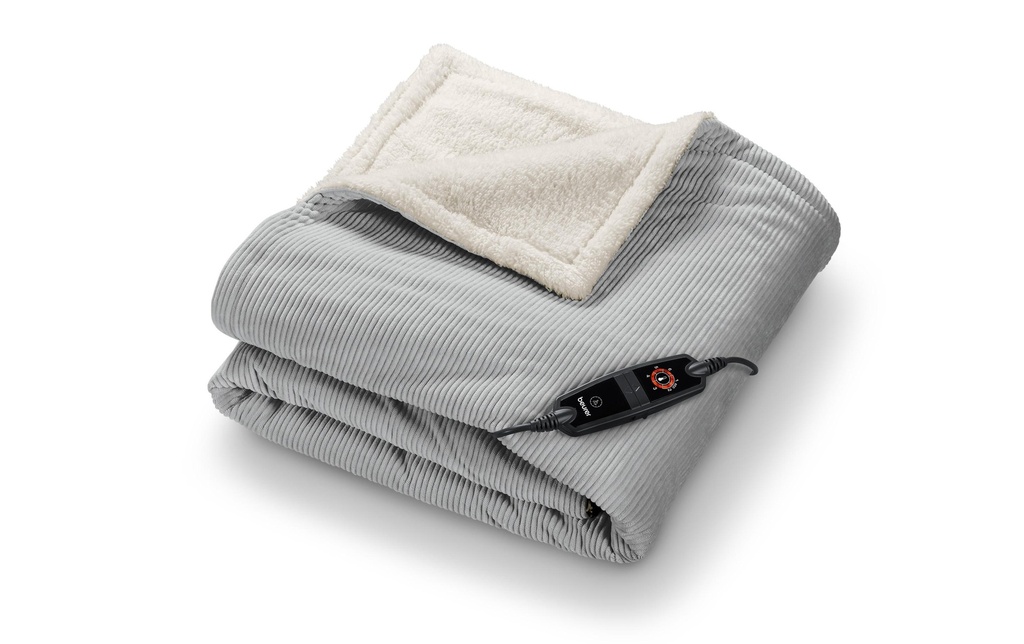 Beurer Couverture chauffante HD 81 Cord Light Grey Green Planet