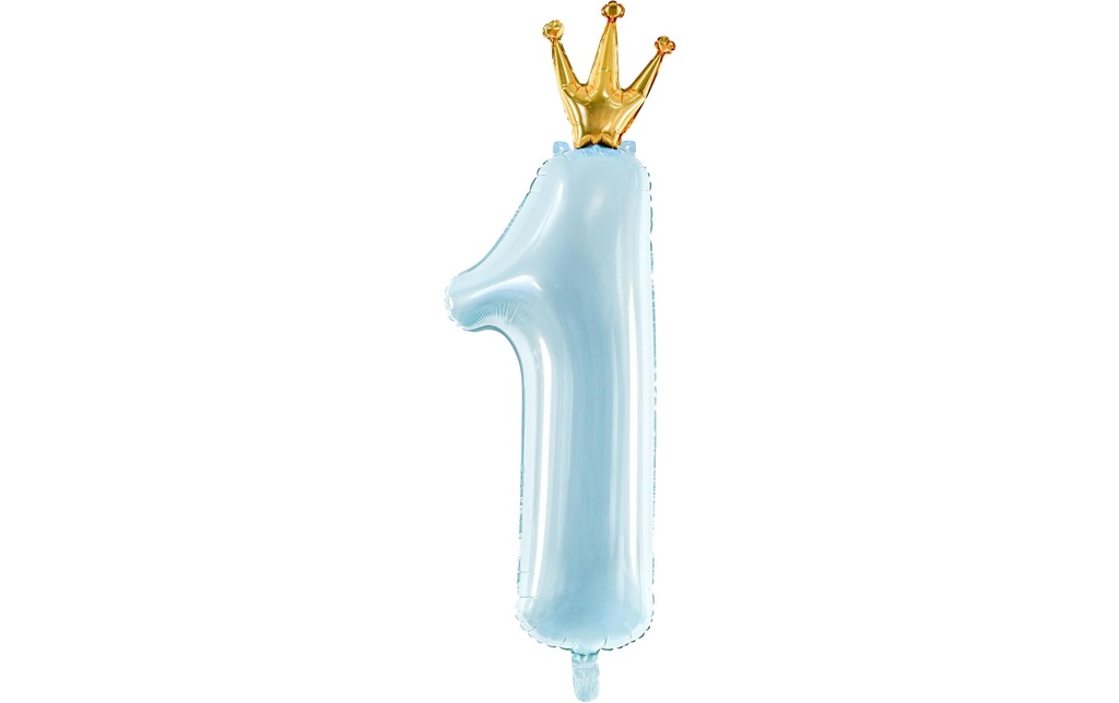 Partydeco Ballon en aluminium Numéro 1 Bleu/Doré