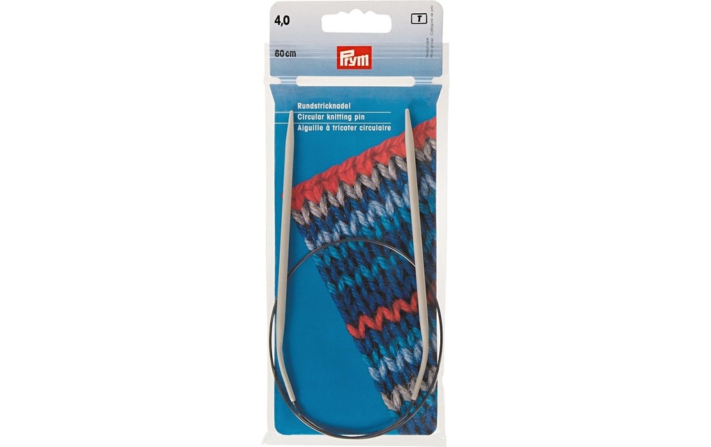 Prym Aiguille à tricoter circulaire Alu, gris 4.00 mm x 60 cm, 1 pièce