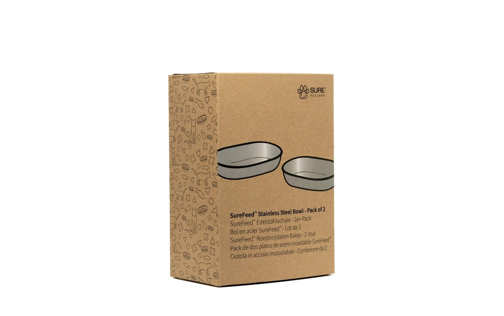 SureFeed Kits d’écuelles Acier inoxydable, 2 pièces