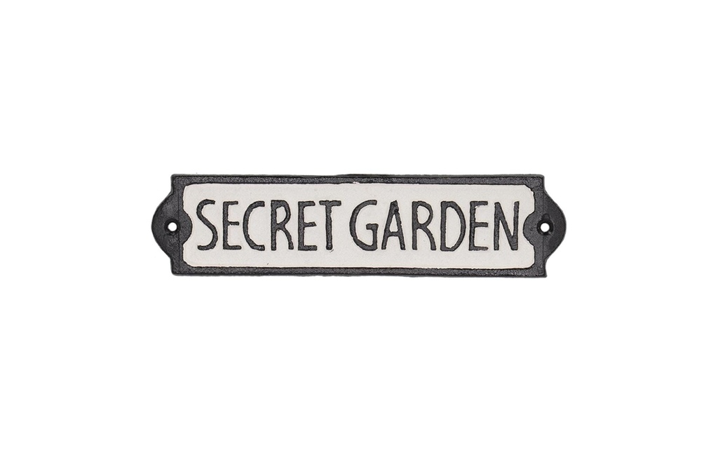 Esschert Design Décoration de mur Secret Garden 21.2 cm, Noir/Blanc