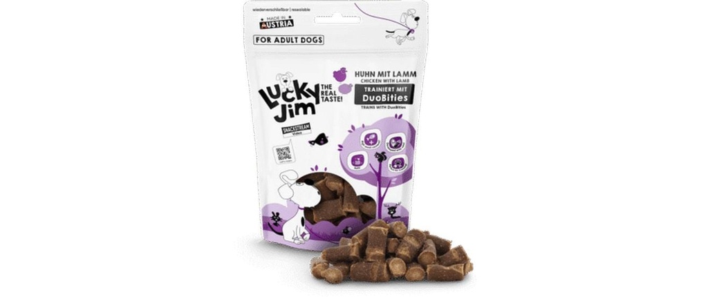 Lucky Jim Friandise DuoBities Poulet et agneau 70 g
