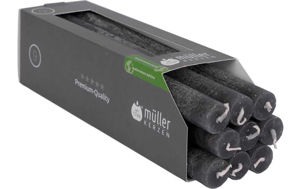 müller Kerzen Bougie droite Polar 25 cm x 2.2 cm, Gris, 9 Pièce/s, Gris
