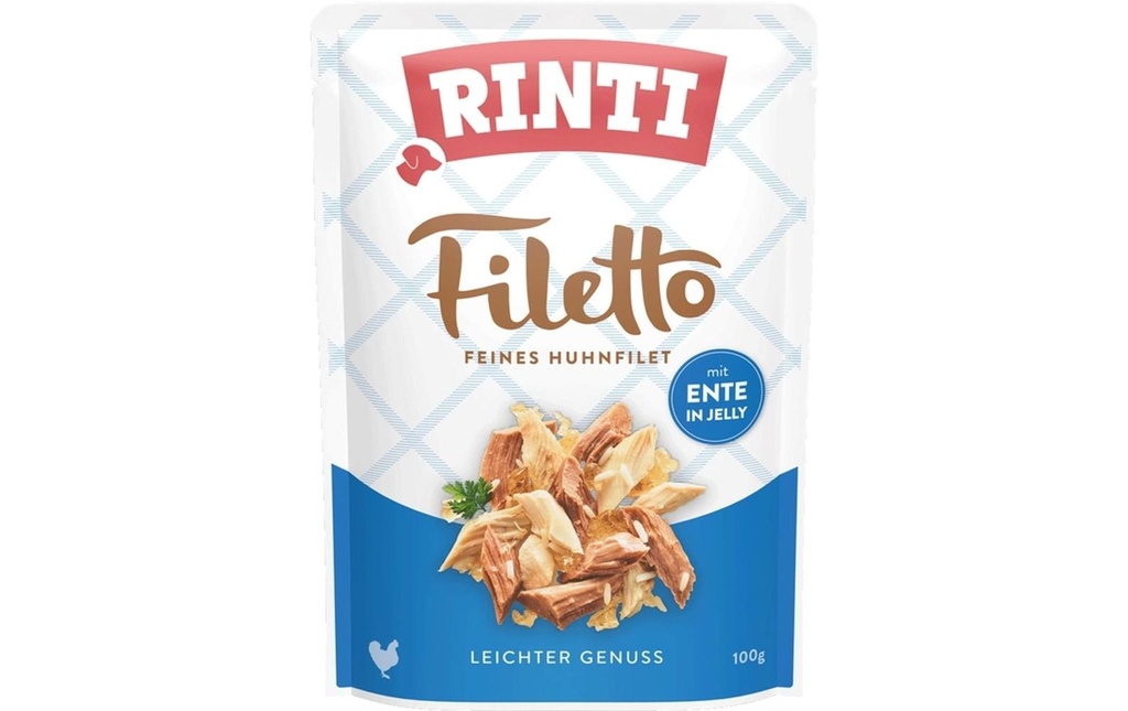 Rinti Alimentation humide Filetto poulet + canard en gelée, 100 g