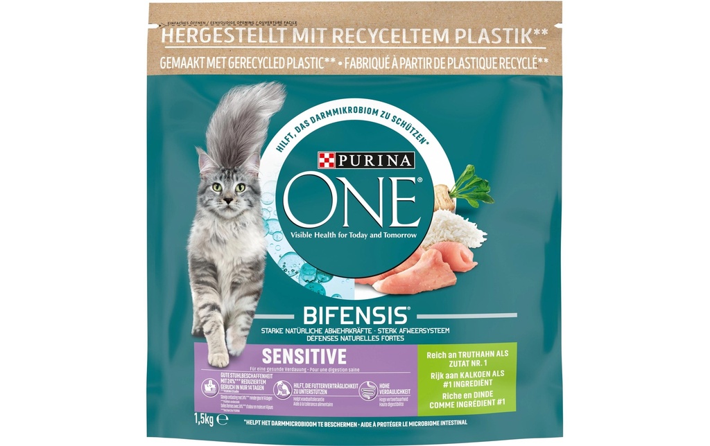 Purina ONE Alimentation sèche Sensitive Dinde et riz, 1.5 kg