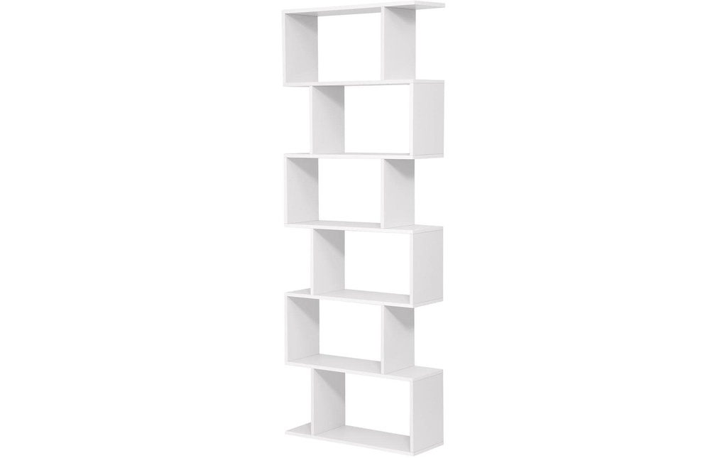 VASAGLE Étagère Zigzag 70 x 190.5 cm, Blanc