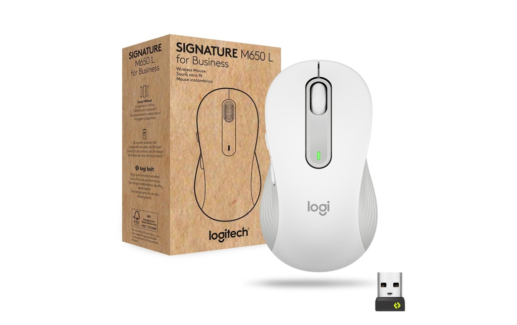 Logitech Souris Signature M650 L for Business Blanc