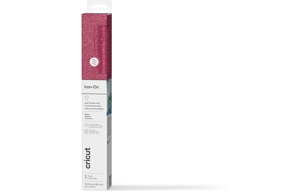 Cricut Film thermocollant Scintillant Iron-On 30.5 x 48.3 cm blanc