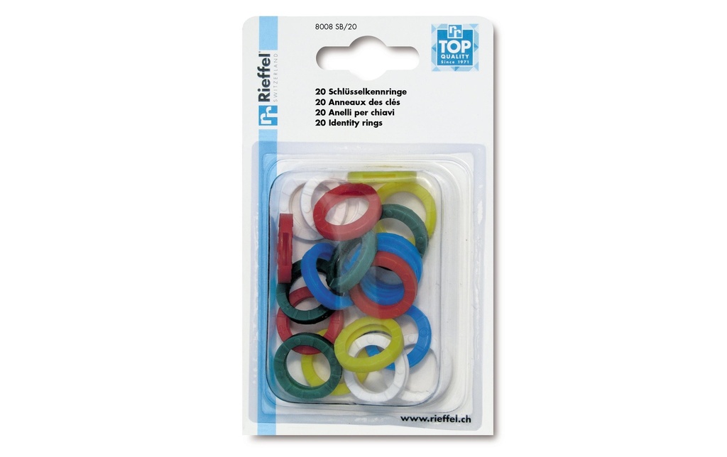 Robert Rieffel Porte-clés 25 mm, 20 pièces, multicolore